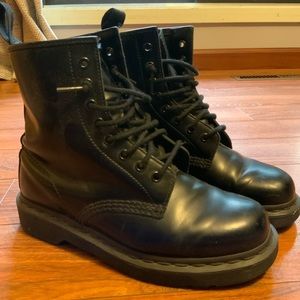Doc Martens black lace up combat boots